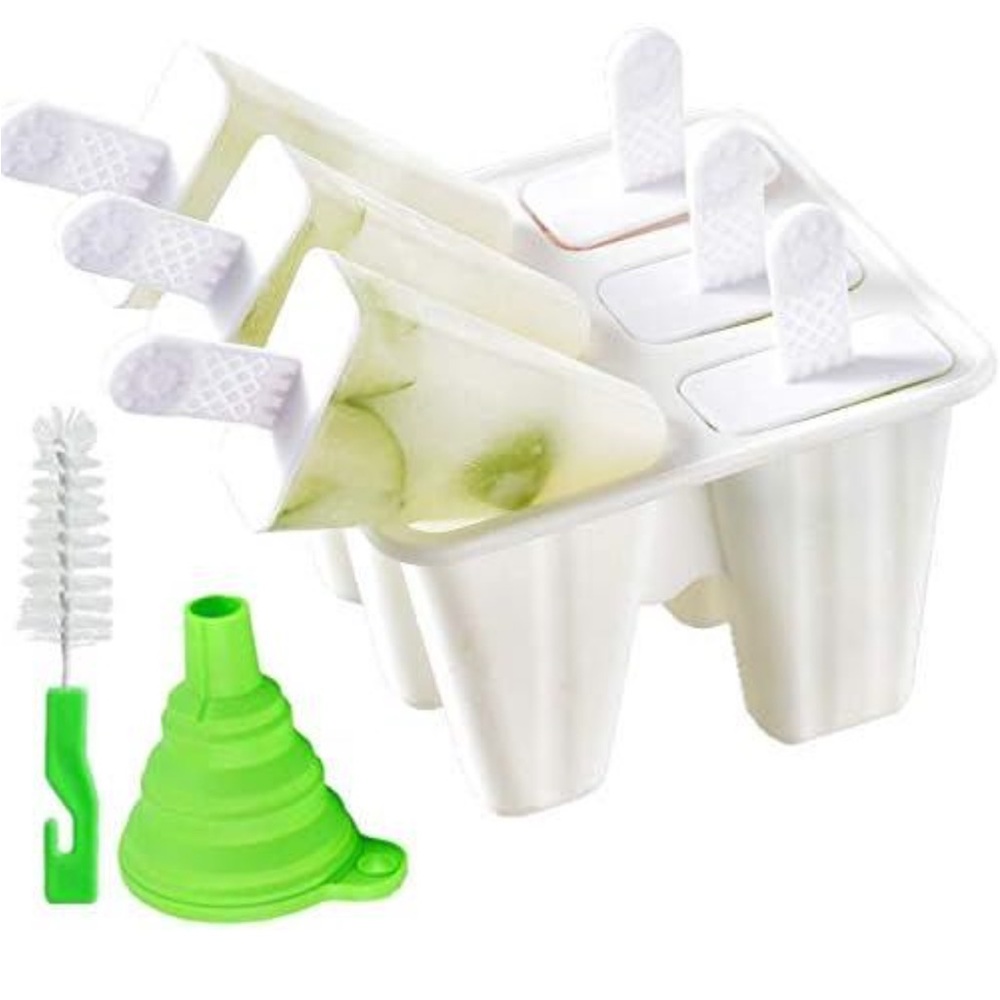 6pc Silicone Popsicle Mold Ice Pop Maker Reusable Easy Release NIB